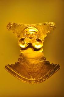 Peça de ouro exposta no famoso e impressionante Musel del Oro, em Bogotá, na Colômbia